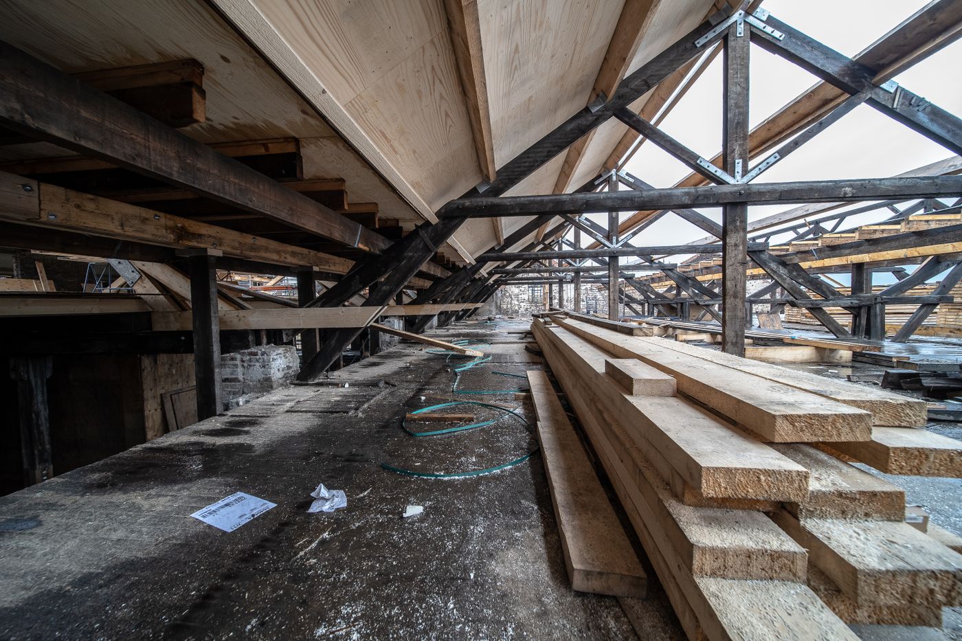 Barn framing under construction